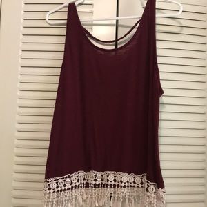 Ted tank with lace